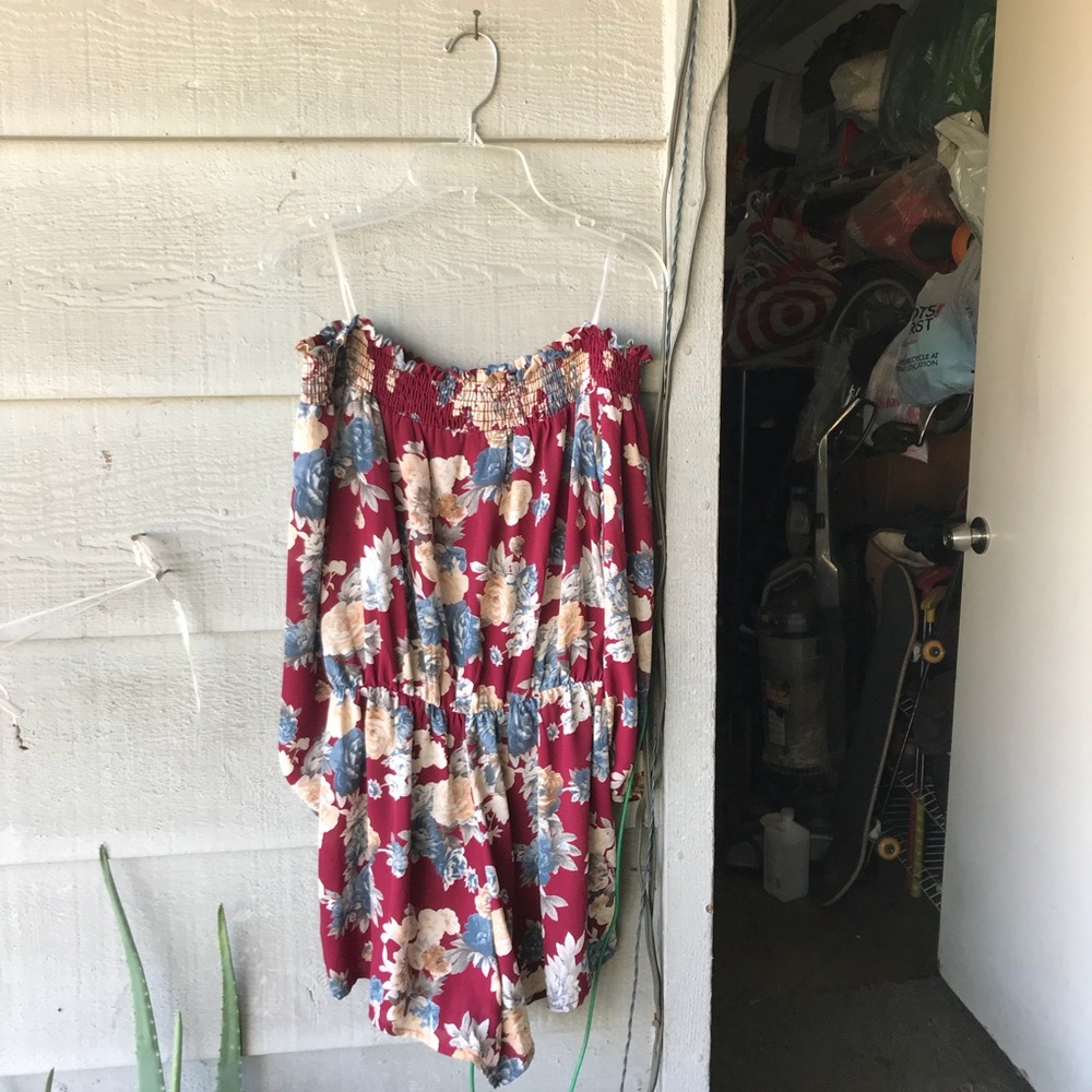 Off the Shoulder Floral Romper